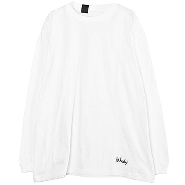 EMBROIDERED L/S TEE/WHITE(2231-CS82)