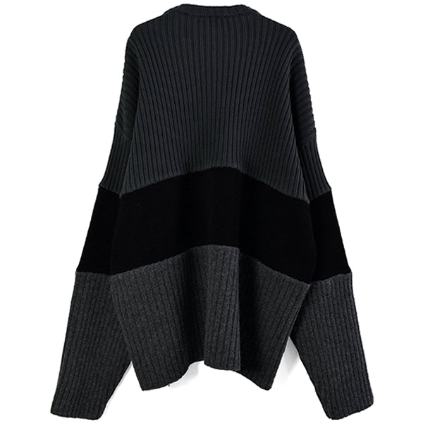 Cut-up Sweater/GRAY/BLACK(675293-T3201)
