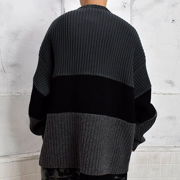 Cut-up Sweater/GRAY/BLACK(675293-T3201)