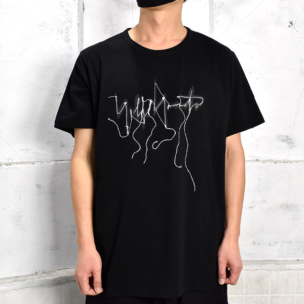 [yohji yamamoto] ロゴTee/BLACK(FQ-T90-099)