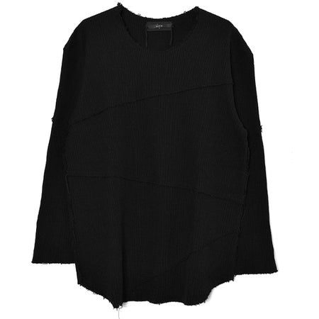 [ASKYY] SPIRAL SEAM KNIT/BLACK(361J11)
