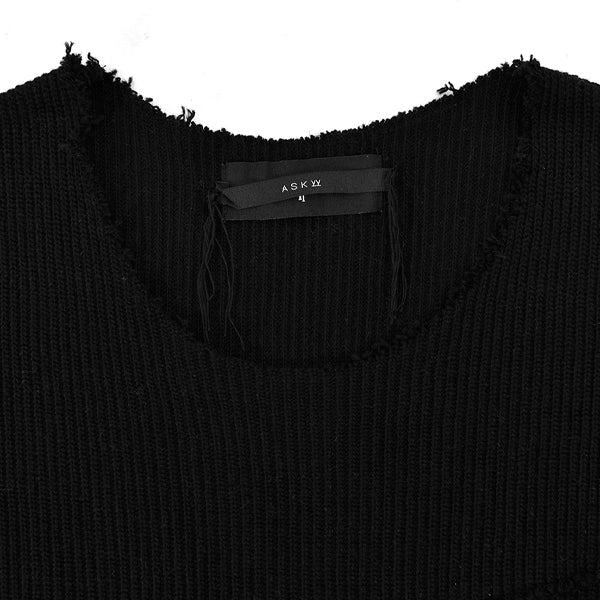 [ASKYY] SPIRAL SEAM KNIT/BLACK(361J11)