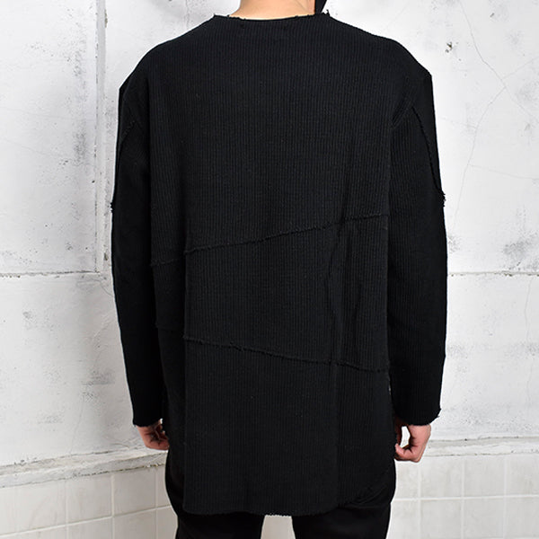 [ASKYY] SPIRAL SEAM KNIT/BLACK(361J11)