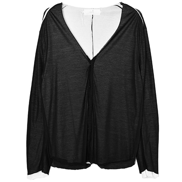 [ASKYY] BONDING CARDIGAN/BLACK/WHITE(361J13)