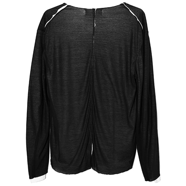 [ASKYY] BONDING CARDIGAN/BLACK/WHITE(361J13)