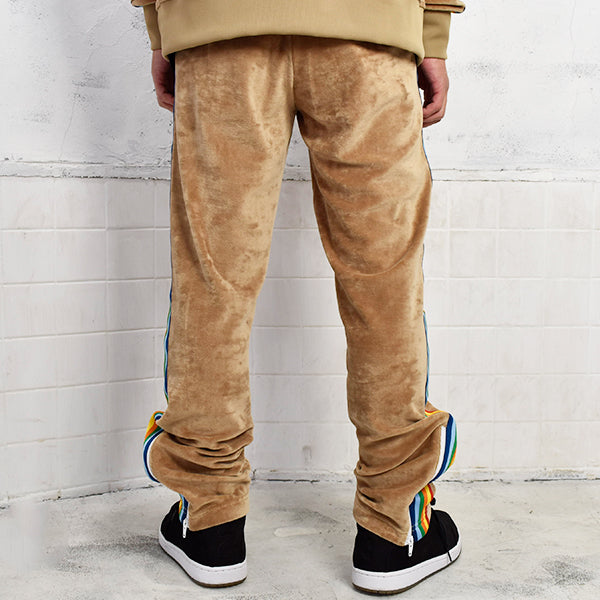 RAINBOW CHENILLE TRACK PANTS/WHITE/BROWN(PMCF21-049)
