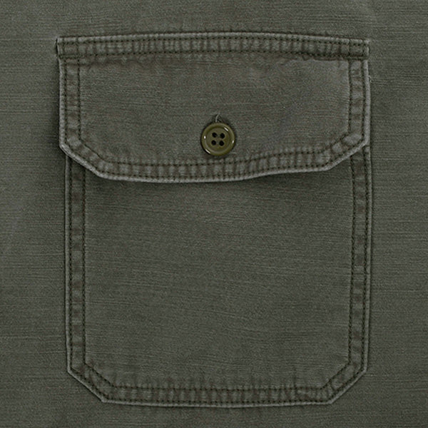 ワイドミリタリー刺繍半袖シャツ(ヤシの木)/KHAKI(RN21289034)