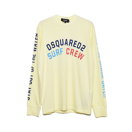 [DSQUARED2]SURF CREW L/S T-SHIRT/YELLOW(S74GD1133)