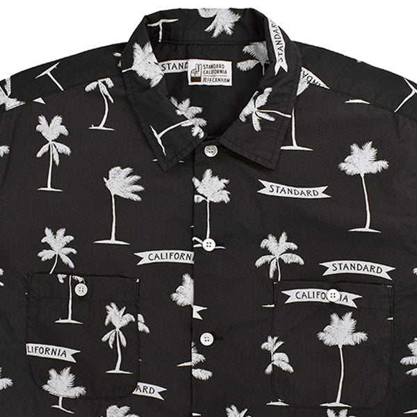 SD Palm Tree Shirt Fabric Designed By Jeff Canham/BLACK