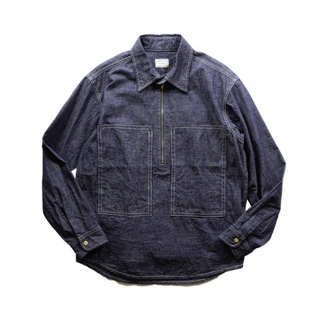 [ANDFAMILYS]Work Zip Shirts/INDIGO