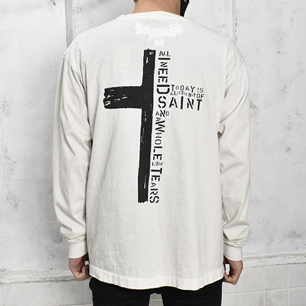 SM × DENIMTEARS LS TEE/WHITE(SM-S21-0000-046)