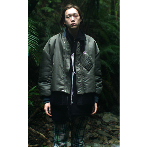 [FACETASM] CROPPED MA-1 JACKET/GRAY(TOF-JK-M05)