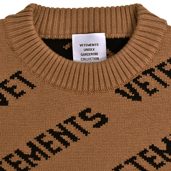 MONOGRAM KNITTED SWEATER/CAMEL(UA53KN300)