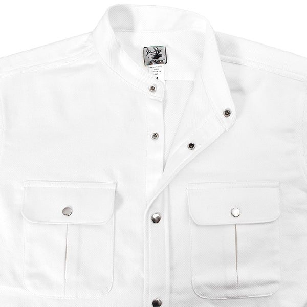 Band Collar Flannel Shirts/WHITE(SHL-2112681)