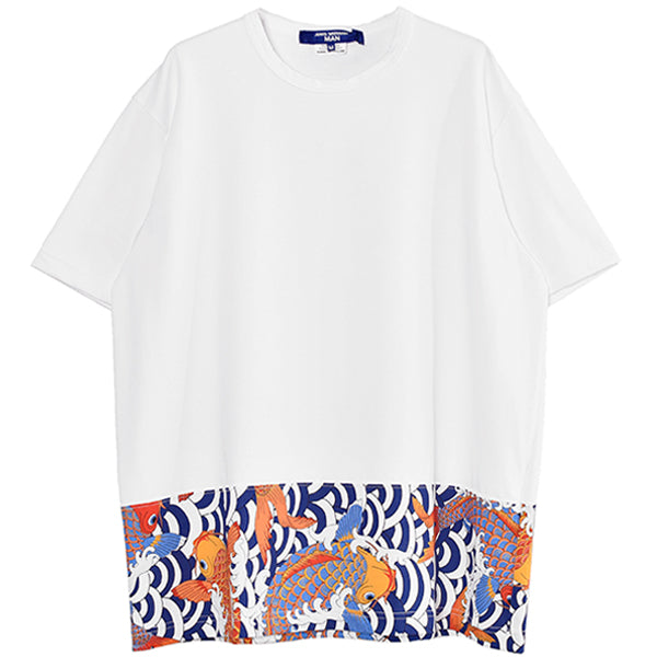 プリント切替Tシャツ/WHITE(WI-T014-051)