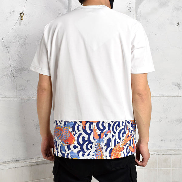 プリント切替Tシャツ/WHITE(WI-T014-051)