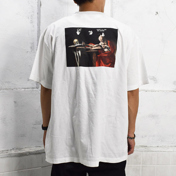 CARAVAG PAINT OVER S/S TEE/WHITE(OMAE22-RTW0027)
