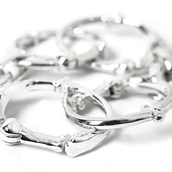 bone shaped carabiner bracelet -L-./silver(sa.0062)