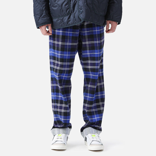 LINE FLANNEL CHECK EASY PANTS(UE-222007)